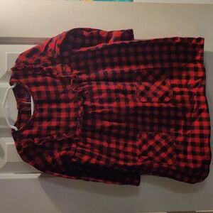 WONDER NATION Buffalo Plaid Black Red Checkered Dress 4T